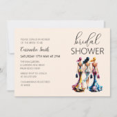 Invitation Fête des mariées stylé moderne habillage femme (Devant)