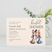 Invitation Fête des mariées stylé moderne habillage femme (Debout devant)