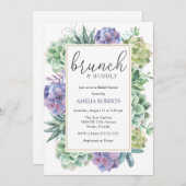 Invitation Fête des mariées Succulente Brunch et Bubbly (Devant / Derrière)