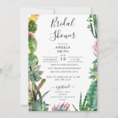 Invitation Fête des mariées Succulente Cactus (Devant)