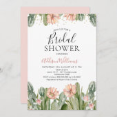 Invitation Fête des mariées Succulente de Fiesta Cactus rose  (Devant / Derrière)