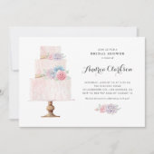 Invitation Fête des mariées Succulente de gâteau rose pâle (Devant)