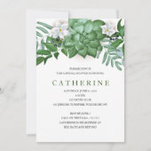 Invitation Fête des mariées succulente et fleurie (Devant)