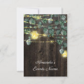 Invitation Fête des mariées sucré 16 bocaux de bois clair Euc (Dos)