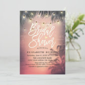 Invitation Fête des mariées Summer Beach Palm Trees Chaîne Lu (Debout devant)