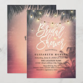 Invitation Fête des mariées Summer Beach Palm Trees Chaîne Lu (Devant / Derrière)