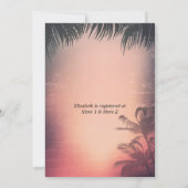 Invitation Fête des mariées Summer Beach Palm Trees Chaîne Lu (Dos)