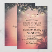 Invitation Fête des mariées Summer Beach Palm Trees Chaîne Lu (Devant / Derrière)