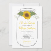 Invitation Fête des mariées Sunflower Mason Jar | BLANCHE (Devant)