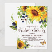 Invitation Fête des mariées Sunflower V3 (Devant / Derrière)