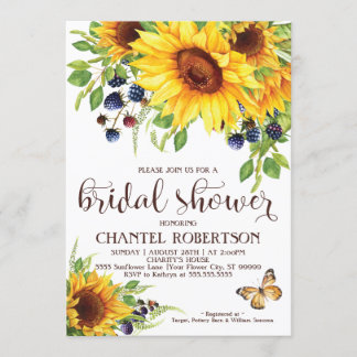 Invitation Fête des mariées Sunflower V3
