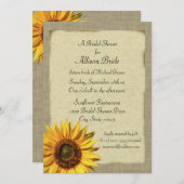 Invitation Fête des mariées Sunshine Sunflower (Devant / Derrière)