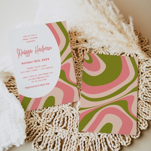 Invitation Fête des mariées Super rose rétro