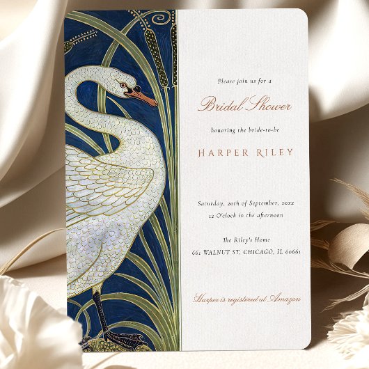 Invitation Fête des mariées Swan Walter Crane