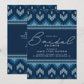 Invitation FÊTE DES MARIÉES | Sweat Arbre de Noël Knit Bleu (Devant / Derrière)