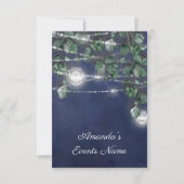 Invitation Fête des mariées Sweet 16 bocaux bleu marine gris (Dos)