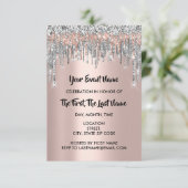 Invitation Fête des mariées Sweet 16e Rose Parties scintillan (Debout devant)