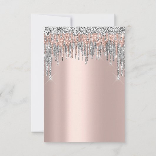 Invitation Fête des mariées Sweet 16e Rose Parties scintillan (Dos)