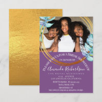 Fête des mariées Sweet 16ème Photo Purple Gold enc