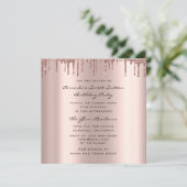 Invitation Fête des mariées Sweet 16th Drips Rose Coeur (Debout devant)