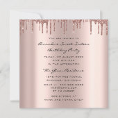 Invitation Fête des mariées Sweet 16th Drips Rose Coeur (Devant)