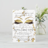 Invitation Fête des mariées Sweet 16th Eyes maquillage or Mar (Debout devant)