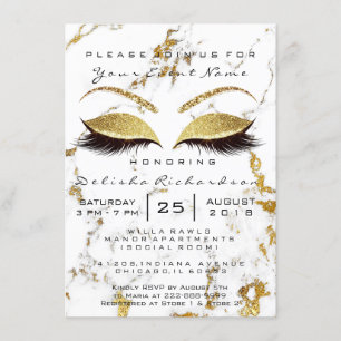 Invitation Fête des mariées Sweet 16th Eyes maquillage or Mar