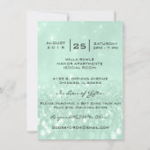 Invitation Fête des mariées Sweet 16th Mint Green Parties sci (Dos)