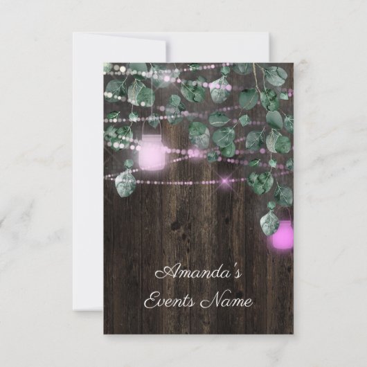 Invitation Fête des mariées Sweet 16th Pinky Jars Light (Dos)