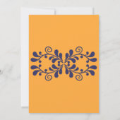 Invitation Fête des mariées Talavera de Fiesta Mexicaine Bleu (Dos)