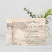 Invitation Fête des mariées Tan de Cactus du désert rustique (Debout devant)