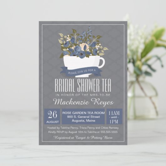 Invitation Fête des mariées Tea Invitation, Tea Party (Debout devant)