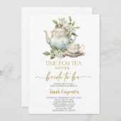 Invitation Fête des mariées Tea Party (Devant / Derrière)