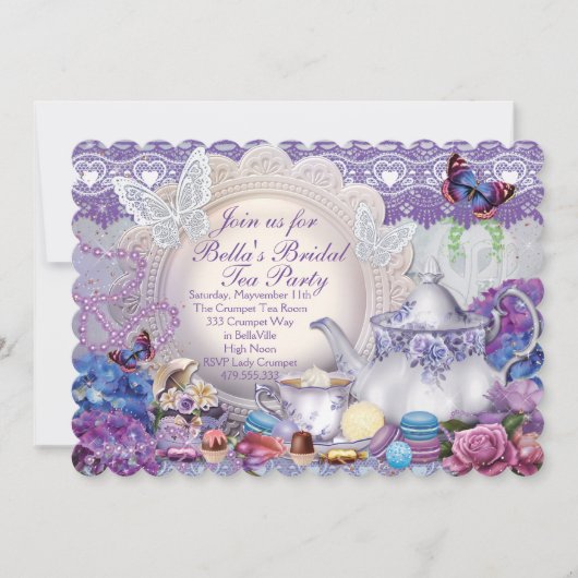 Invitation Fête des mariées Tea Party (Devant)