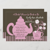 Invitation Fête des mariées Tea Party (Devant / Derrière)