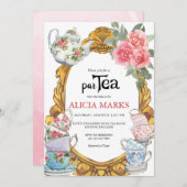 Invitation Fête des mariées Tea Party (Devant / Derrière)