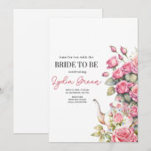 Invitation Fête des mariées Tea Party Bridal Tea Party floral (Devant / Derrière)