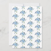 Invitation Fête des mariées Tea Party Fleur sauvage bleu Dust (Dos)