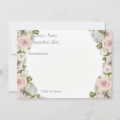 Invitation Fête des mariées Tea Party Recette Rose Floral (Dos)