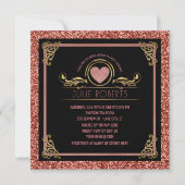 Invitation Fête des mariées Tea Party Rose Gold Heart Parties (Devant)