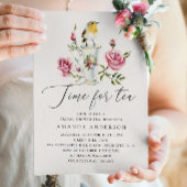 Invitation Fête des mariées Tea Party. Roses roses roses élég