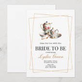 Invitation Fête des mariées Tea Party Temps pour Thé avec Bri (Devant / Derrière)