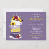 Invitation Fête des mariées Tea Party - tournesol, Roses & Li (Devant)