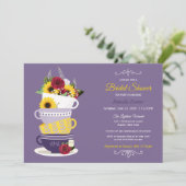 Invitation Fête des mariées Tea Party - tournesol, Roses & Li (Debout devant)