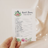 Invitation Fête des mariées Tea Party Word Scramble Game Card