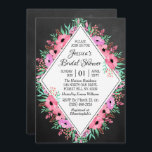 Invitation Fête des mariées tendance Chalkboard Watercolor Fl<br><div class="desc">Célébrez dans le style avec ces invitations branchées à la douche nuptiale. Ce design est facile à personnaliser avec votre libellé d'événement spécial et vos invités seront ravis quand ils reçoivent ces invitations fabuleux.</div>