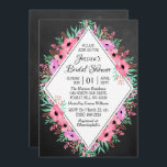 Invitation Fête des mariées tendance Chalkboard Watercolor Fl<br><div class="desc">Célébrez dans le style avec ces invitations branchées à la douche nuptiale. Ce design est facile à personnaliser avec votre libellé d'événement spécial et vos invités seront ravis quand ils reçoivent ces invitations fabuleux.</div>