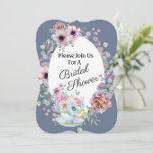 Invitation Fête des mariées Thé Et Fleurs (Debout devant)