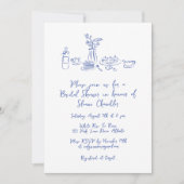 Invitation Fête des mariées tirée à la main par gribouillis l (Devant)