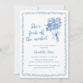 Invitation Fête des mariées tirée à la main sur le marché agr (Devant)